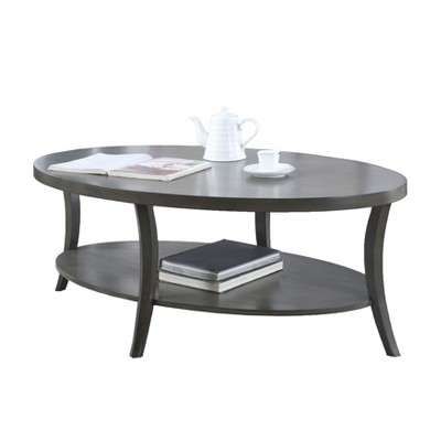 NicBex Modern Oval Wood Coffee Table Set of 3 with Storage Shelf and Curved Legs for Living Room and Bedroom