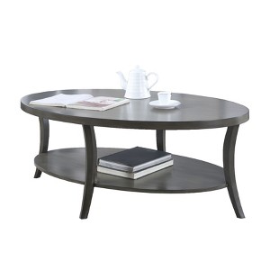 NicBex Modern Oval Wood Coffee Table Set of 3 with Storage Shelf and Curved Legs for Living Room and Bedroom - 1 of 4
