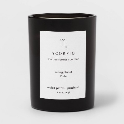 8oz Glass Jar Zodiac Candles Black - Threshold™