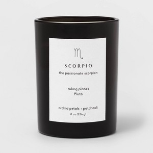 8oz Glass Jar Zodiac Candles Black - Threshold™ - 1 of 2