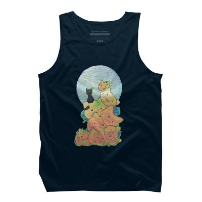 Men's Design By Humans Cat Pumpkin Pile By AwkwardDragon Tank Top