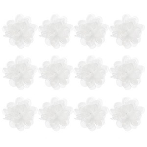 Unique Bargains Mesh Fabric Full Chiffon Flowers for DIY 12 Pcs - 1 of 4