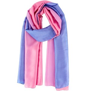 INSPIRE CHIC Women's Gradient Color Satin Colorful Lightweight Soft Scarves 1Pc - 1 of 4