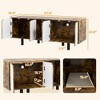 Gulches PawHut Hidden Litter Box Enclosure for 2 Cats - Rustic Brown TV Stand & Cat Condo - 4 of 4