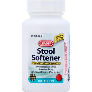 Leader Stool Softener with Stimulant Laxative, 100 Ct - 1 of 4