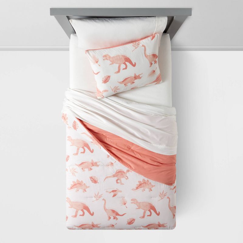 Dinosaur Kids' Comforter Set Pink/White - Pillowfort™, 3 of 7