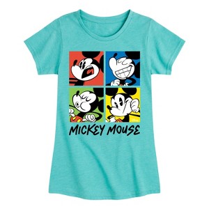 Girls' - Disney - Mickey Colorblock Fitted Short Sleeve Graphic T-Shirt - 1 of 4