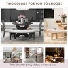 5-piece Rustic Charm Round Dining Set with 3 Upholstered Chairs and Curved Bench for Dining Room, Kitchen and Living room-ModernLuxe - 4 of 4