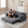 Racxily Loveseat Sofa, 2 in 1 Convertible Folding Couch Bed, Compressed Corduroy Floor Lounge Sofa for Apartment Office Bedroom Living Room - 3 of 4