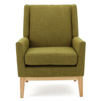 GDFStudio Glasgow Modern Fabric Upholstered Club Chair with Rubberwood Leg