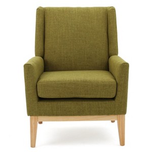 GDFStudio Glasgow Modern Fabric Upholstered Club Chair with Rubberwood Leg - 1 of 4