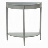 ORRD Half Moon Console Table, Sofa Table with Shelf for Entryway, Modern Farmhouse Gray Finish, Solid Pine Wood Legs - 4 of 4