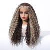 Jessie's Wig 22 Inch Curly 13*3.5 Synthetic Lace Wigs Brown Skunk Stripe With Blonde 1 Pc/Pack - 3 of 4