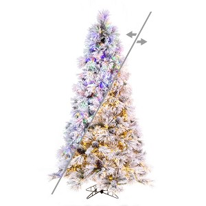 Vickerman Flocked Atka Pine Artificial Christmas Tree Color Changing - 1 of 4