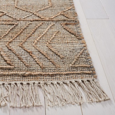 Handmade Natural Beige Cotton Rectangular Rug 5' x 8'