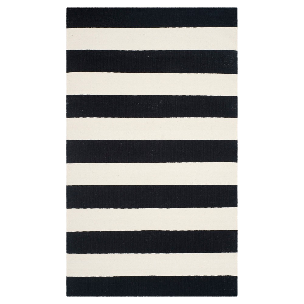 3'x5' Mati Flatweave Accent Rug Black/Ivory - Safavieh