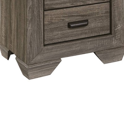 Lyndon 24" Weathered Gray Grain 2-Drawer Nightstand
