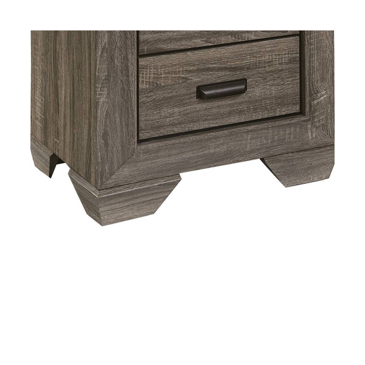 24" Lyndon Nightstand Weathered Gray Grain - Acme Furniture: English Dovetail, Metal Glides, PVC Edging - thumbnail 3