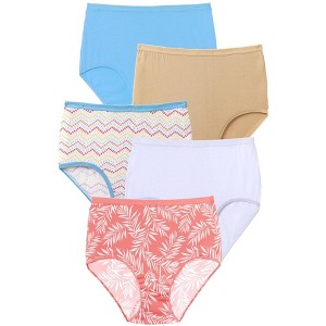 Comfort Choice Women's Plus Size Cotton Brief 5-Pack - 1 of 4