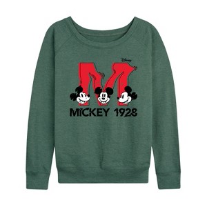 Women's - Disney - Mickey & Friends Lightweight French Terry Wide Neck Long Sleeve Shirt - 1 of 4