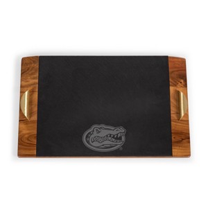 NCAA Florida Gators Covina Acacia Wood and Slate Black with Gold Accents Serving Tray - 1 of 4