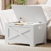 23.6" Entryway Storage Bench,Wooden Storage Chest with U-Shaped Cut-Out Pull, Safety Hinge & Unique Legs - 4 of 4