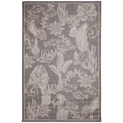 Liora Manne Carmel  Indoor/Outdoor Rug  Black..