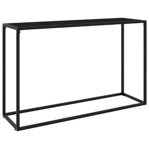 vidaXL Console Table Black Tempered glass, powder-coated steel Medium - 1 of 4