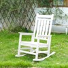 VisioGear Oversized Rocking Chair with Wood-Texture, Outdoor Rocking Chair for Adults, Porch Rocker for Lawn Garden, White, 22.71"*35.15"*41.25" - 2 of 4