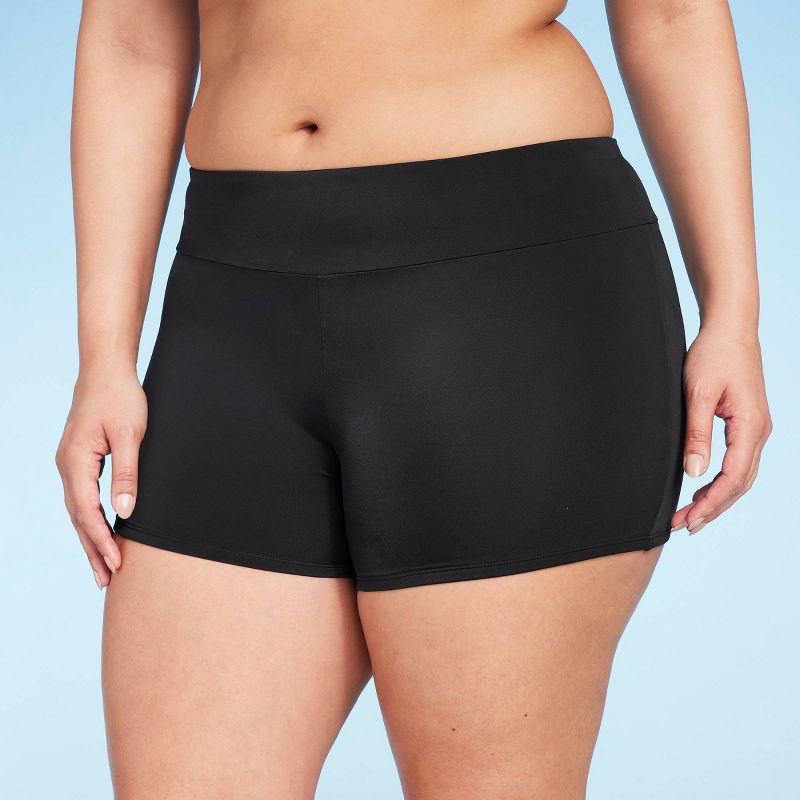 Women's Mid-Rise Shortie Bikini Bottom - Shade & Shore™ Black, 5 of 7