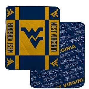 NCAA West Virginia Mountaineers Reverse Block Double Sided Ultra Cozy Blanket - 1 of 1