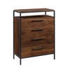 Sauder Nova Loft 4 Drawer Chest Grand Walnut : Laminated MDF Storage, Metal Hardware, CARB Certified - 2 of 4