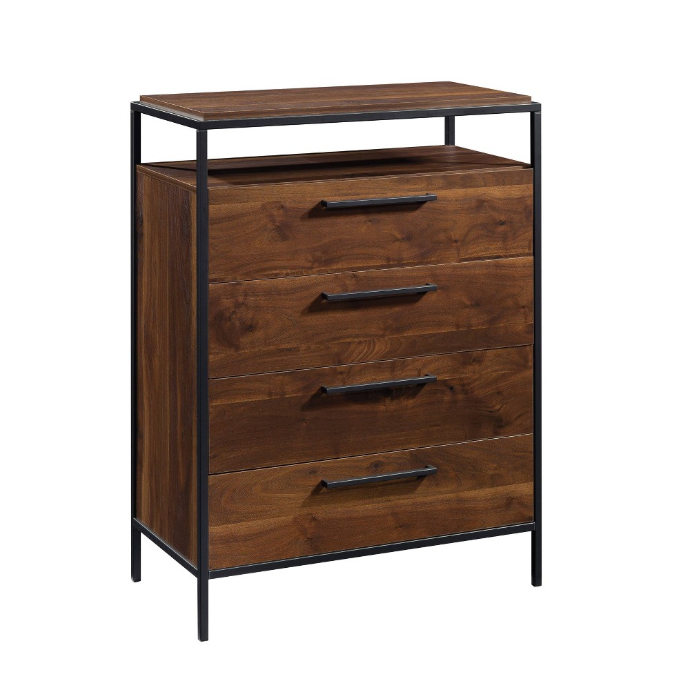 Nova Loft 4 Drawer Chest Grand Walnut - Sauder: Laminated MDF Storage, Metal Hardware, CARB Certified
