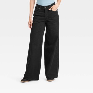 Women's Mid-Rise Super Wide Leg Jeans - Universal Thread™ - 1 of 3