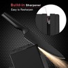 Itopfox 21-Piece Kitchen Knife Set with Block, Dishwasher Safe German Stainless Steel Knives with Built-in Sharpener, Black Knife Block Set - 3 of 4