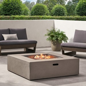 GDFStudio Hearth Outdoor 50,000 BTU Lightweight Concrete Square Fire Pit Table - 1 of 4