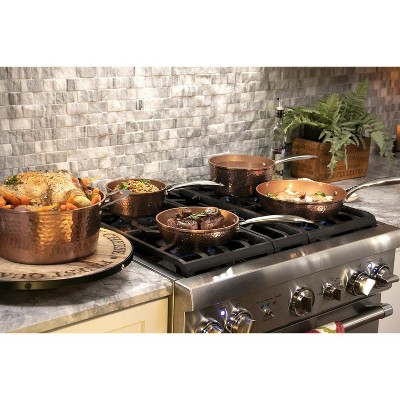 Hammered Copper 15-Piece Nonstick Aluminum Cookware and Bakeware Set