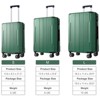 Syemin Luggage Luggage Sets 3 Piece Hard shell ABS Lightweight Durable Suitcases with Double Spinner Wheels, Green, 18.3"*11.4"*29.9" - 3 of 4