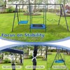 Okak 4-IN-1 Swing Set With Belt Swing and Hammock Swing, Kids Swing with Trampolone and Basket Rim, Patio Swing for Outdoor Use, Multicolor - 4 of 4