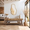 LuxenHome Natural Pine Wood Frame Oblong Irregular Wall Mirror, Accent and Vanity Brown - 4 of 4