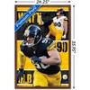 Trends International NFL Pittsburgh Steelers - T.J. Watt 24 Framed Wall Poster Prints - 3 of 4