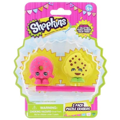 License 2 Play Inc Shopkins 2-Pack Mini Figure Puzzle Erasers