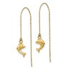 Black Bow Jewelry 8 x 45mm (1 3/4 in) 14k Yellow Gold Polished Dolphin Threader Earrings - 2 of 4