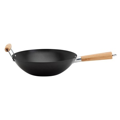 Infuse 4-Piece Nonstick Carbon Steel Wok Set with Bamboo Handles