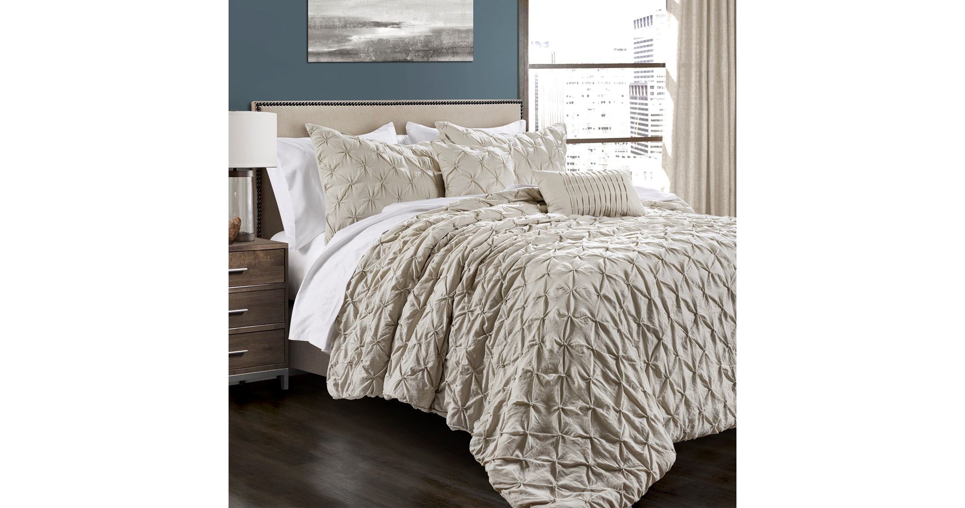 Lush Décor Ravello Pintuck Comforter 5 Pc Bedding Set