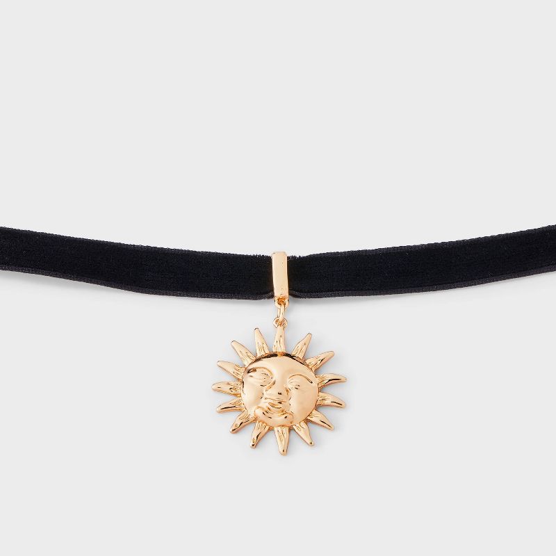 Sun Velvet Choker Necklace - Wild Fable&#8482; Black/Gold, 1 of 6