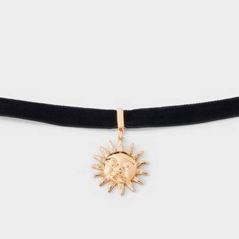 Sun Velvet Choker Necklace - Wild Fable™ Black/Gold