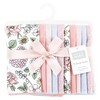 Hudson Baby Infant Girl Cotton Flannel Burp Cloths, Vintage Blossom 10 Pack, One Size - 2 of 4