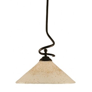Toltec Lighting Capri 1 - Light Pendant in  Dark Granite with 16" Gold Ice Shade - 1 of 1