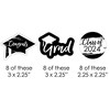 Big Dot of Happiness Black and White 2024 Graduation Paper Straw Decor - Party Striped Decorative Straws - Set of 24 - 2 of 4